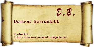 Dombos Bernadett névjegykártya
