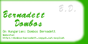 bernadett dombos business card